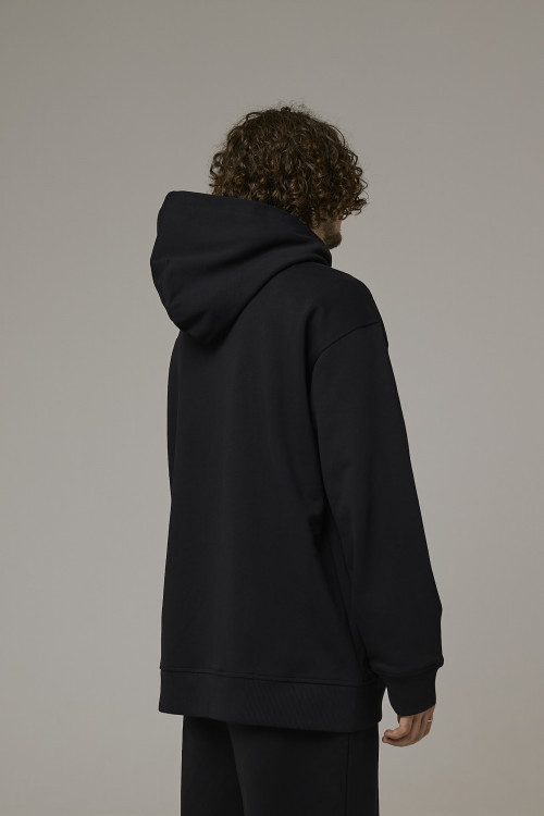 Худи прямого кроя на молнии Lite, черный - 3