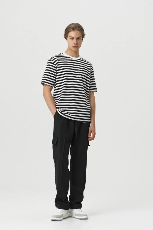 Футболка из хлопка в полоску Oversize Stripes, BUCHNER & BARANOV, черно-белый - 4