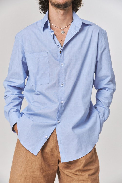 Рубашка Italian cotton, светло-голубой