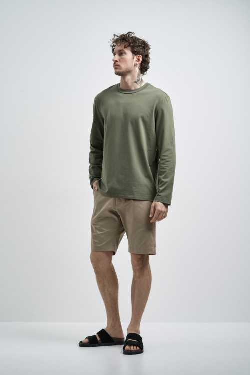 Лонгслив Cotton Basic, хаки