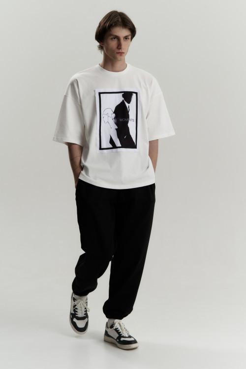 Футболка из хлопка oversize Ltd Moments, Baranov, белая - 4