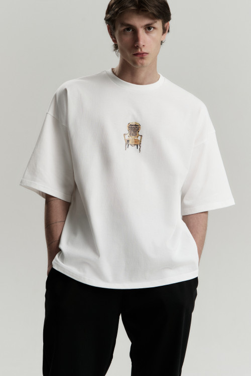 Футболка из хлопка Oversize der Stuhl, Baranov, белая