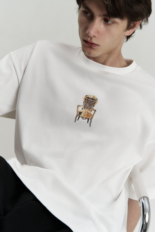 Футболка из хлопка Oversize der Stuhl, Baranov, белая - 4
