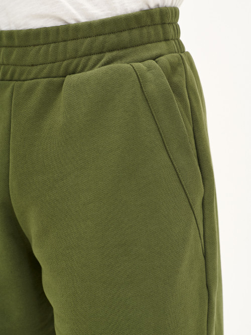 Шорты из футера Walk, хаки - 6